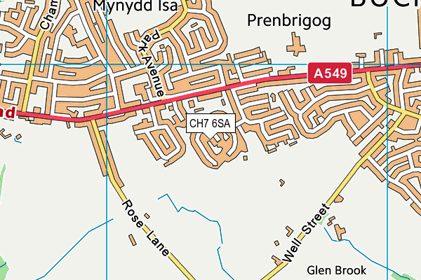 CH7 6SA map - OS VectorMap District (Ordnance Survey)