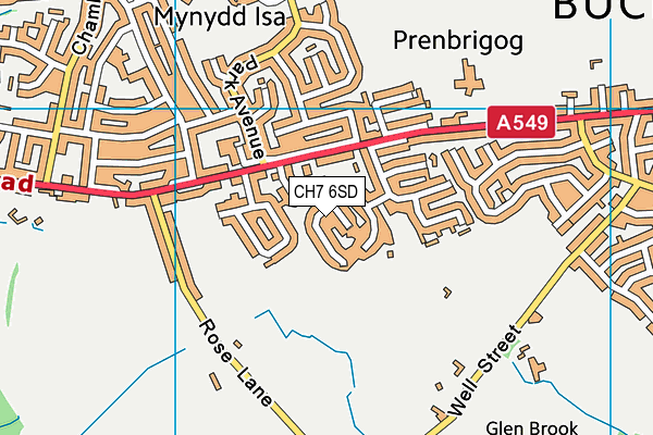 CH7 6SD map - OS VectorMap District (Ordnance Survey)