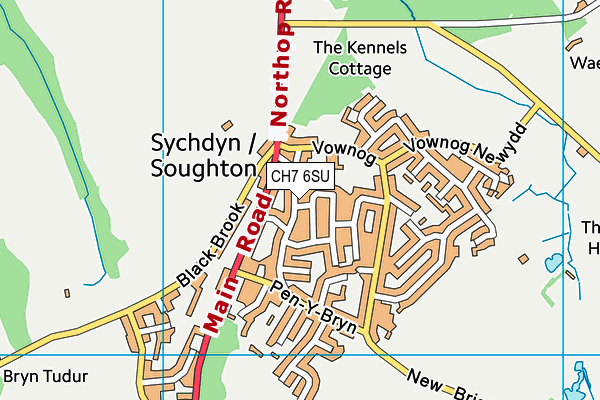 CH7 6SU map - OS VectorMap District (Ordnance Survey)