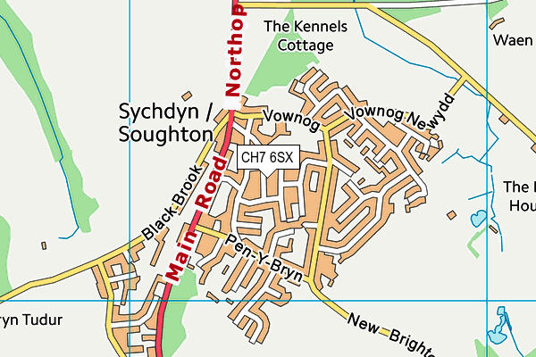 CH7 6SX map - OS VectorMap District (Ordnance Survey)