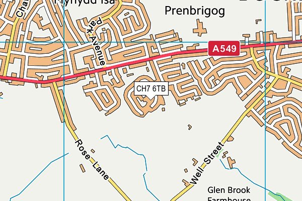 CH7 6TB map - OS VectorMap District (Ordnance Survey)