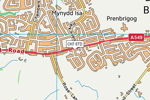 CH7 6TD map - OS VectorMap District (Ordnance Survey)