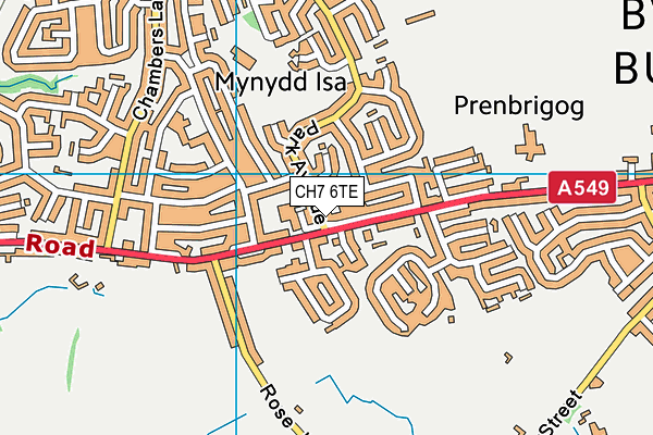 CH7 6TE map - OS VectorMap District (Ordnance Survey)