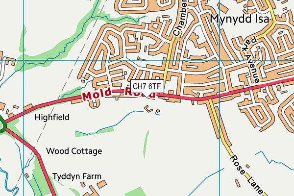 CH7 6TF map - OS VectorMap District (Ordnance Survey)