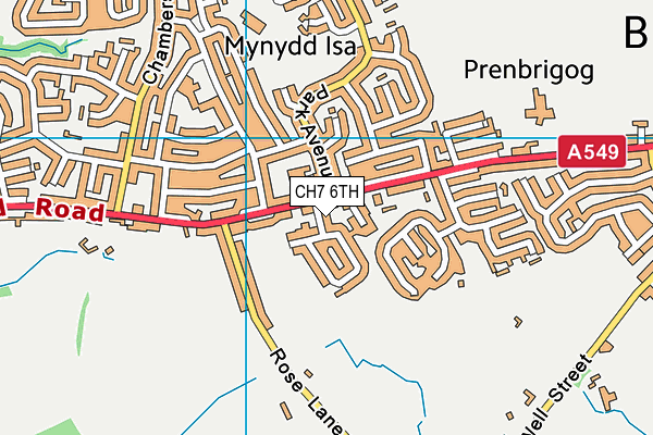 CH7 6TH map - OS VectorMap District (Ordnance Survey)