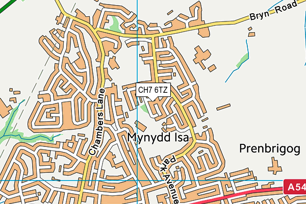 CH7 6TZ map - OS VectorMap District (Ordnance Survey)