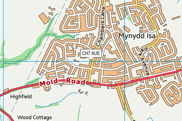 CH7 6UE map - OS VectorMap District (Ordnance Survey)