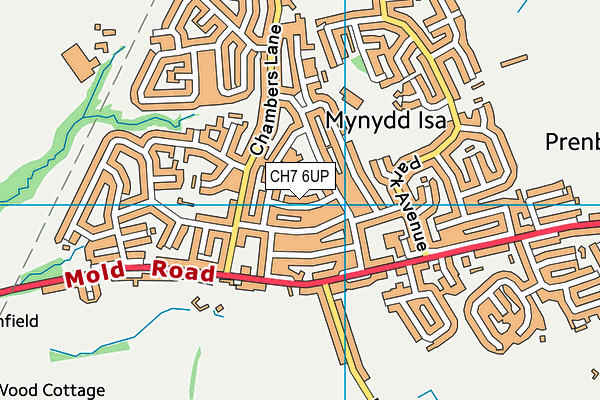 CH7 6UP map - OS VectorMap District (Ordnance Survey)