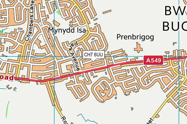 CH7 6UU map - OS VectorMap District (Ordnance Survey)