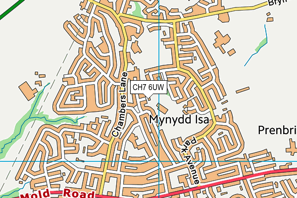 CH7 6UW map - OS VectorMap District (Ordnance Survey)