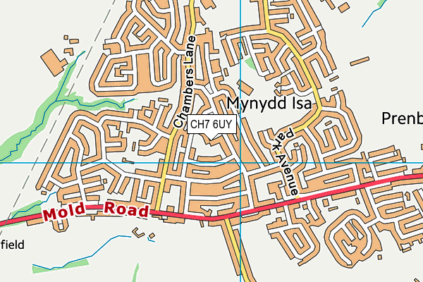 CH7 6UY map - OS VectorMap District (Ordnance Survey)