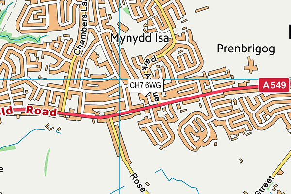 CH7 6WG map - OS VectorMap District (Ordnance Survey)