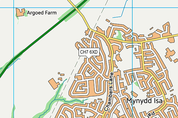 CH7 6XD map - OS VectorMap District (Ordnance Survey)