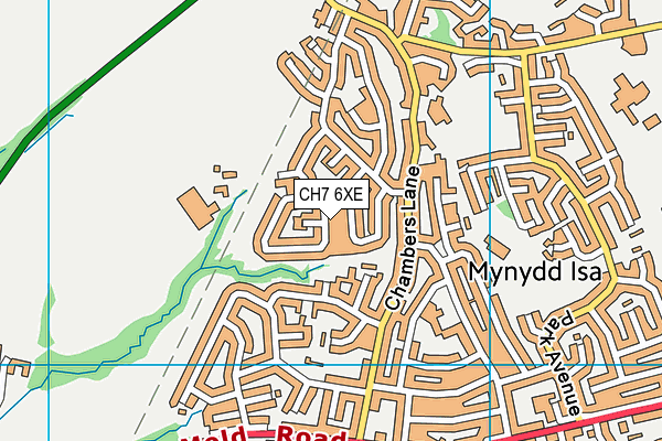 CH7 6XE map - OS VectorMap District (Ordnance Survey)