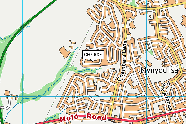 CH7 6XF map - OS VectorMap District (Ordnance Survey)