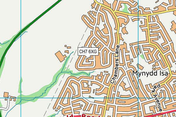 CH7 6XG map - OS VectorMap District (Ordnance Survey)