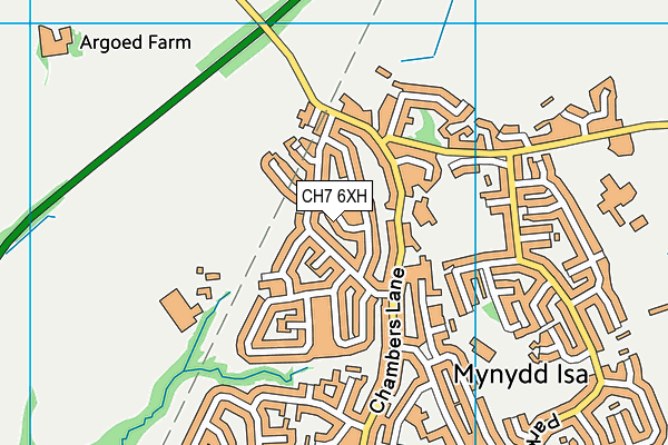 CH7 6XH map - OS VectorMap District (Ordnance Survey)