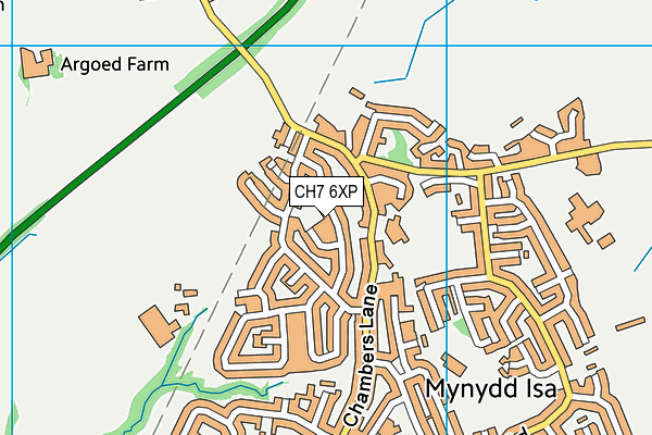 CH7 6XP map - OS VectorMap District (Ordnance Survey)