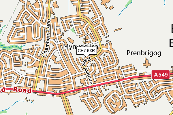 CH7 6XR map - OS VectorMap District (Ordnance Survey)