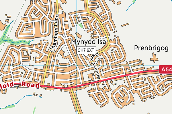 CH7 6XT map - OS VectorMap District (Ordnance Survey)