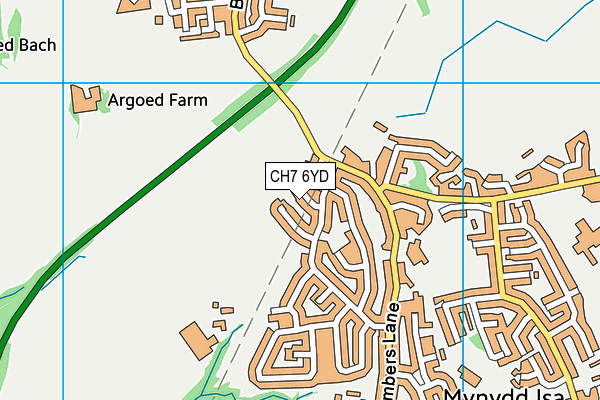 CH7 6YD map - OS VectorMap District (Ordnance Survey)