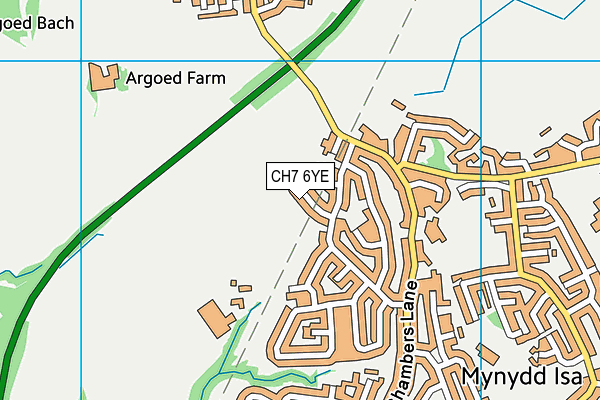 CH7 6YE map - OS VectorMap District (Ordnance Survey)