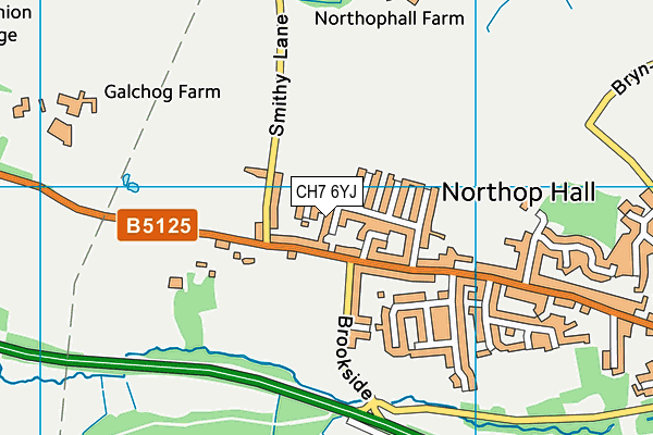 CH7 6YJ map - OS VectorMap District (Ordnance Survey)