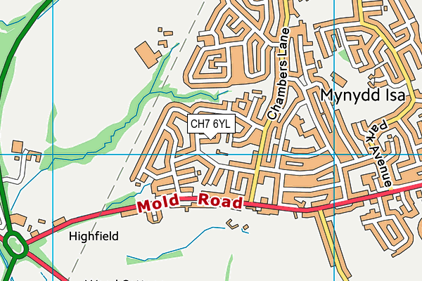 CH7 6YL map - OS VectorMap District (Ordnance Survey)