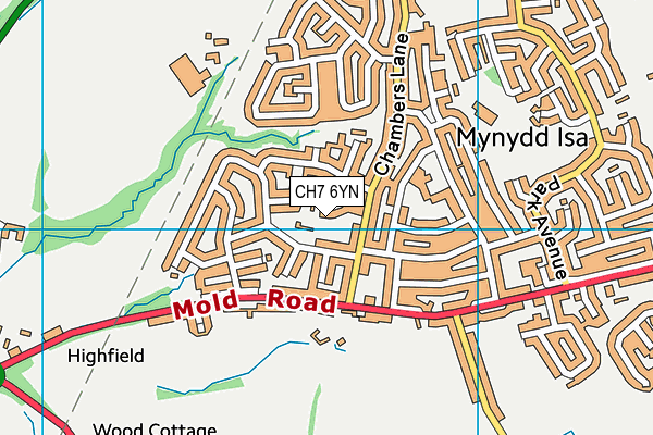 CH7 6YN map - OS VectorMap District (Ordnance Survey)