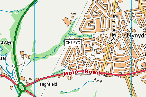 CH7 6YQ map - OS VectorMap District (Ordnance Survey)