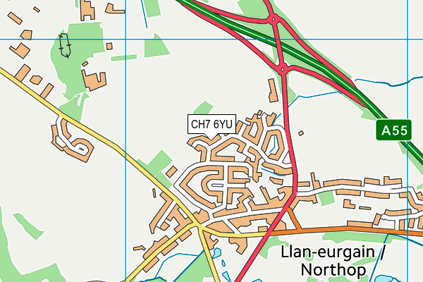 CH7 6YU map - OS VectorMap District (Ordnance Survey)