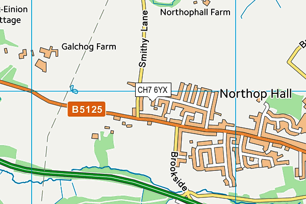 CH7 6YX map - OS VectorMap District (Ordnance Survey)