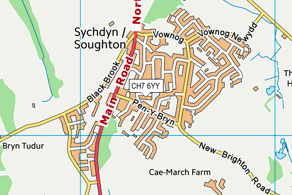 CH7 6YY map - OS VectorMap District (Ordnance Survey)