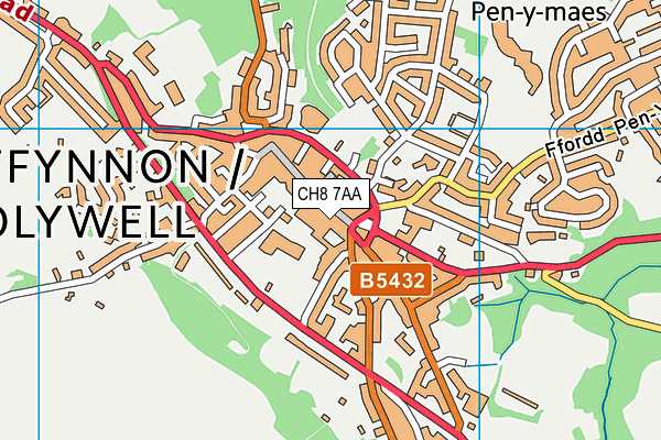 CH8 7AA map - OS VectorMap District (Ordnance Survey)