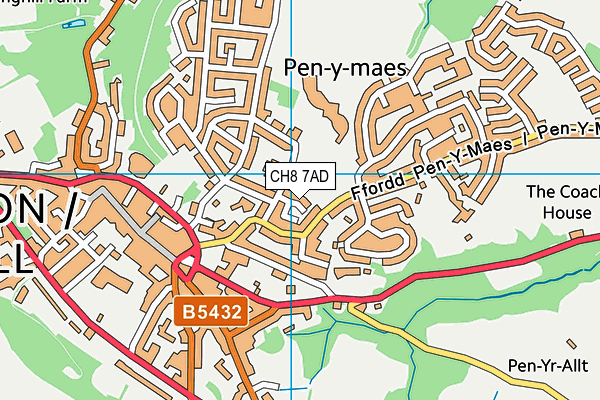 CH8 7AD map - OS VectorMap District (Ordnance Survey)