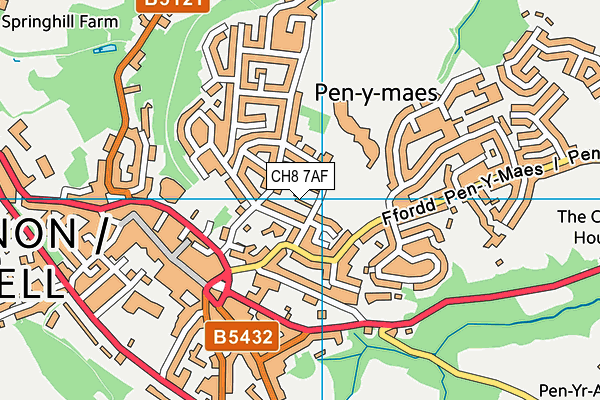 CH8 7AF map - OS VectorMap District (Ordnance Survey)