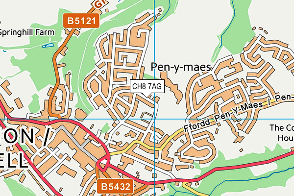 CH8 7AG map - OS VectorMap District (Ordnance Survey)