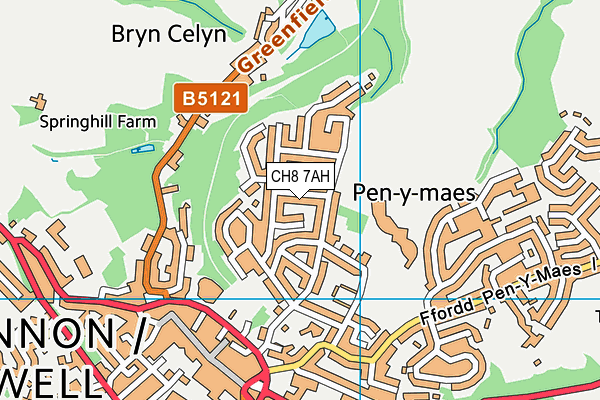 CH8 7AH map - OS VectorMap District (Ordnance Survey)