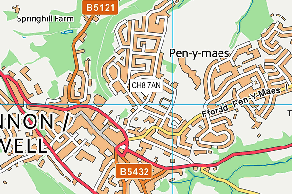 CH8 7AN map - OS VectorMap District (Ordnance Survey)