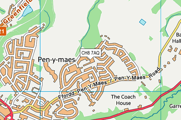 CH8 7AQ map - OS VectorMap District (Ordnance Survey)