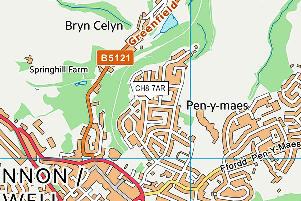 CH8 7AR map - OS VectorMap District (Ordnance Survey)