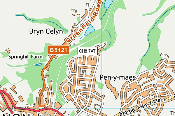 CH8 7AT map - OS VectorMap District (Ordnance Survey)