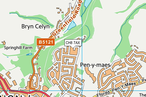 CH8 7AX map - OS VectorMap District (Ordnance Survey)