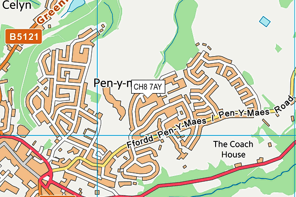 CH8 7AY map - OS VectorMap District (Ordnance Survey)