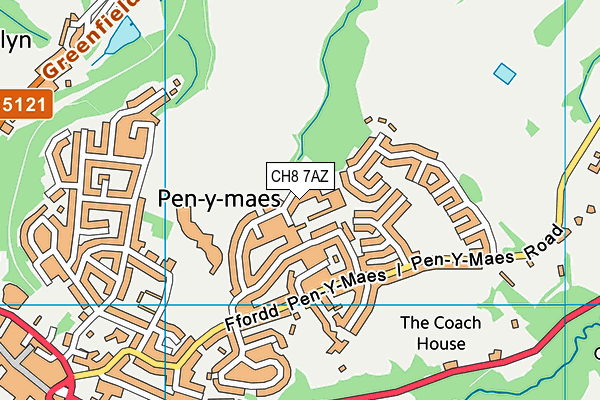 CH8 7AZ map - OS VectorMap District (Ordnance Survey)