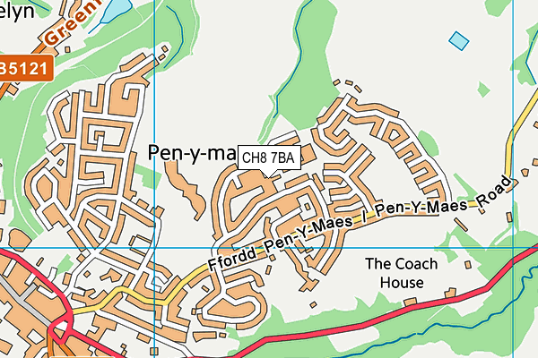 CH8 7BA map - OS VectorMap District (Ordnance Survey)