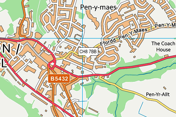 CH8 7BB map - OS VectorMap District (Ordnance Survey)