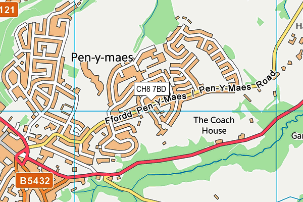 CH8 7BD map - OS VectorMap District (Ordnance Survey)