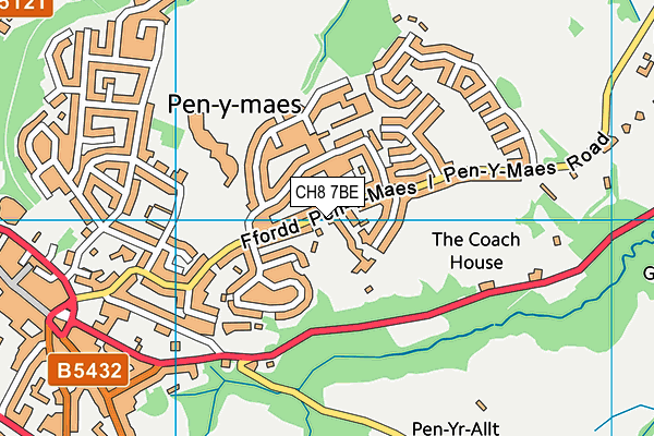 CH8 7BE map - OS VectorMap District (Ordnance Survey)