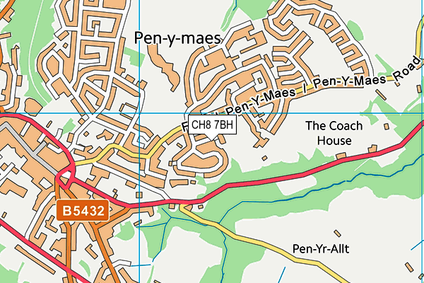 CH8 7BH map - OS VectorMap District (Ordnance Survey)